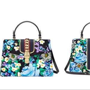 NWT Gucci Sylvie Floral velvet bag